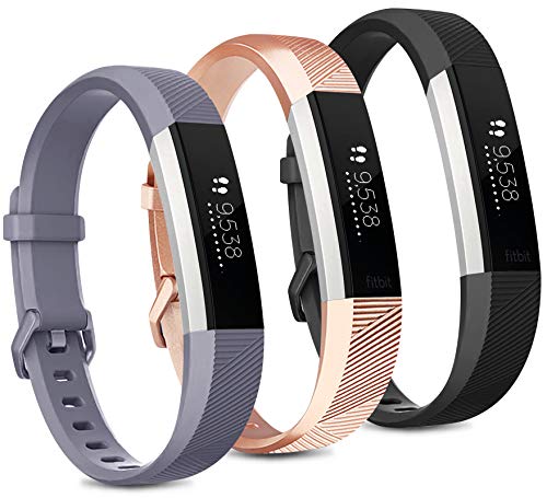 Pack 3 Replacement Band Compatible for Fitbit Alta Bands/Fitbit Alta HR Bands, Adjustable Replacement Soft Silicone Sport Bands for Woman and Men