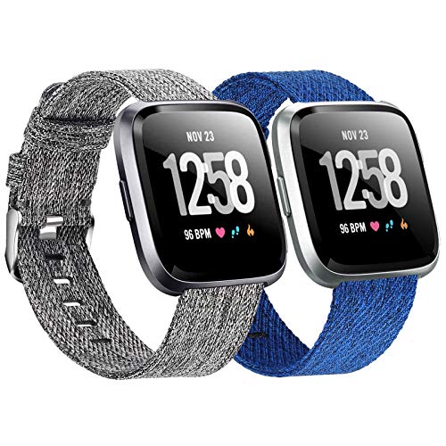 2-Pack Compatible Fitbit Versa / Fitbit Versa 2 / Fitbit Versa Lite Breathable Woven Strap