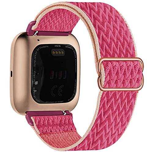 Adjustable stretch nylon fabric sports strap compatible with Fitbit Versa/Versa 2/Versa Lite/Versa SE