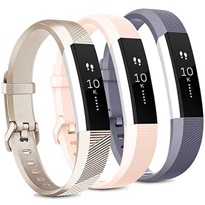 Pack 3 Replacement Band Compatible for Fitbit Alta Bands/Fitbit Alta HR Bands, Adjustable Replacement Soft Silicone Sport Bands for Woman and Men
