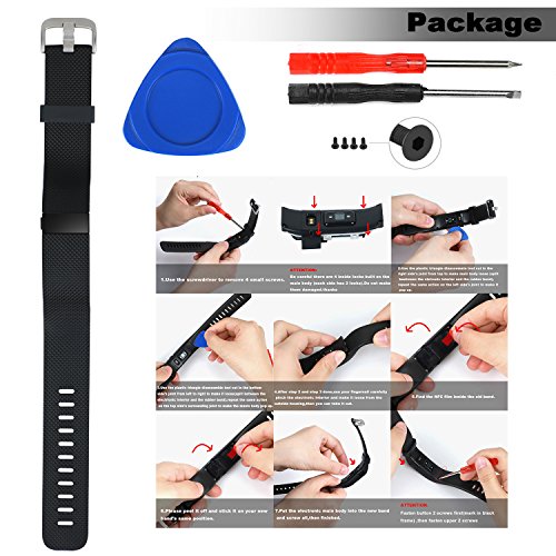 Compatible Bands Replacement for Fitbit Charge HR,Charge HR 1, with Metal Buckle Fitness Wristband Strap