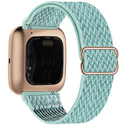 Adjustable stretch nylon fabric sports strap compatible with Fitbit Versa/Versa 2/Versa Lite/Versa SE