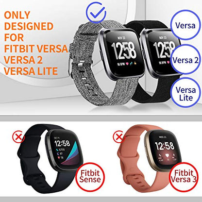 2-Pack Compatible Fitbit Versa / Fitbit Versa 2 / Fitbit Versa Lite Breathable Woven Strap