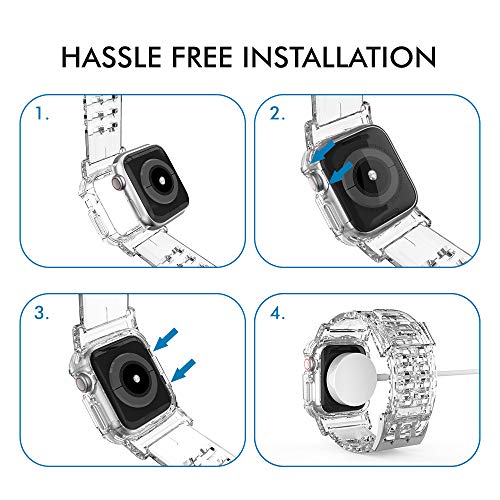 Apple Watch clear crystal strap with durable protective cover