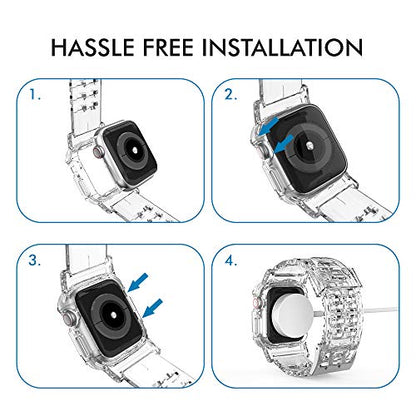 Apple Watch clear crystal strap with durable protective cover