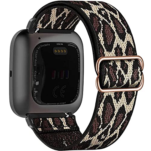 Adjustable stretch nylon fabric sports strap compatible with Fitbit Versa/Versa 2/Versa Lite/Versa SE