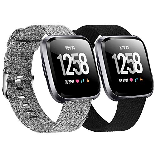 2-Pack Compatible Fitbit Versa / Fitbit Versa 2 / Fitbit Versa Lite Breathable Woven Strap