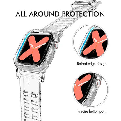 Apple Watch clear crystal strap with durable protective cover