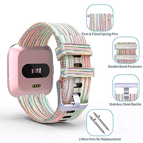 2-Pack Compatible Fitbit Versa / Fitbit Versa 2 / Fitbit Versa Lite Breathable Woven Strap