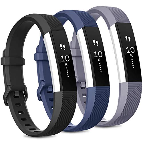 Pack 3 Replacement Band Compatible for Fitbit Alta Bands/Fitbit Alta HR Bands, Adjustable Replacement Soft Silicone Sport Bands for Woman and Men