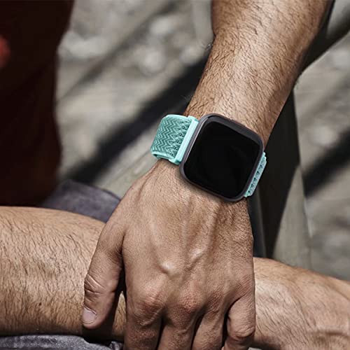 Adjustable stretch nylon fabric sports strap compatible with Fitbit Versa/Versa 2/Versa Lite/Versa SE