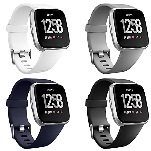 4 x Packs Soft TPU Replacement wristband for Fitbit Versa/Versa 2/Fitbit Versa Lite Smartwatch