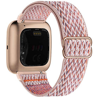 Adjustable stretch nylon fabric sports strap compatible with Fitbit Versa/Versa 2/Versa Lite/Versa SE
