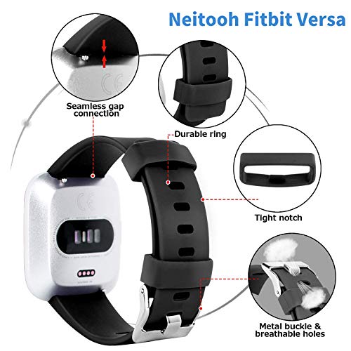 4 x Packs Soft TPU Replacement wristband for Fitbit Versa/Versa 2/Fitbit Versa Lite Smartwatch