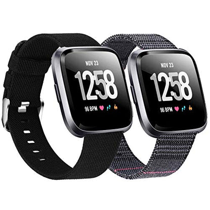 2-Pack Compatible Fitbit Versa / Fitbit Versa 2 / Fitbit Versa Lite Breathable Woven Strap