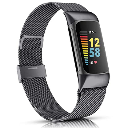 Stainless Steel Mesh Magnetic Strap Compatible with Fitbit Charge 5