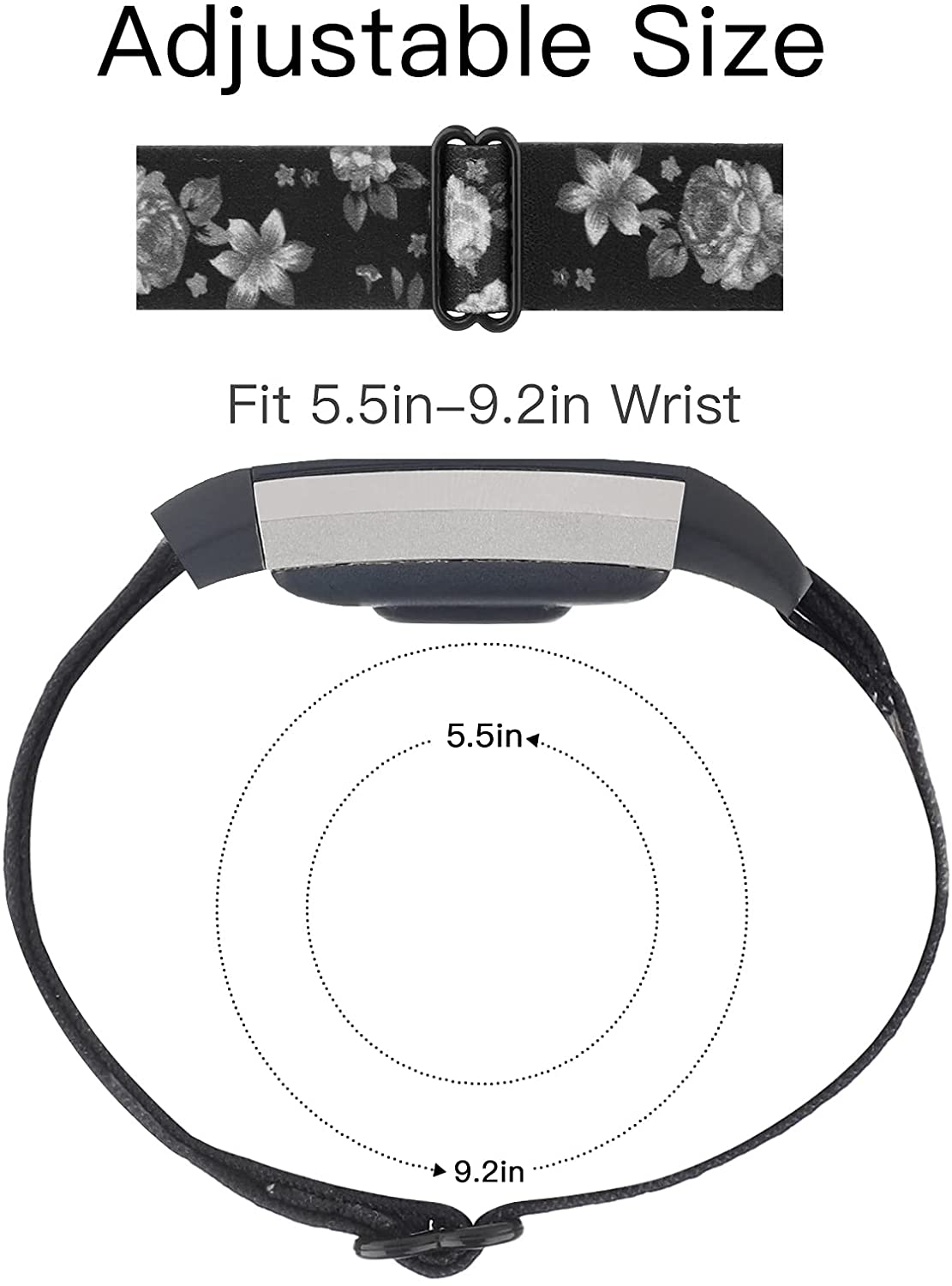 Elastic Nylon Adjustable Elastic Strap Compatible with Fitbit Charge 2 Strap