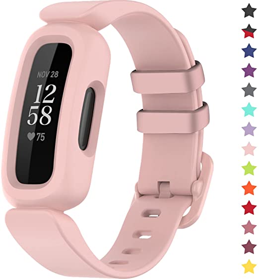 Compatible with Kids Fitbit Ace 3, Soft Silicone Waterproof Bracelet Accessory Sports Strap
