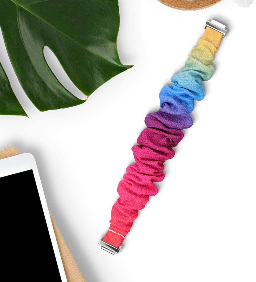 Cute Elastic Bands Compatible with Fitbit Inspire 2/ Inspire HR/Inspire/Ace 2 Elastic Cloth Pattern Printed Fabric Wristbands