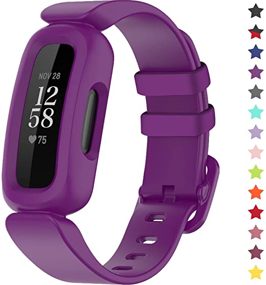 Compatible with Kids Fitbit Ace 3, Soft Silicone Waterproof Bracelet Accessory Sports Strap