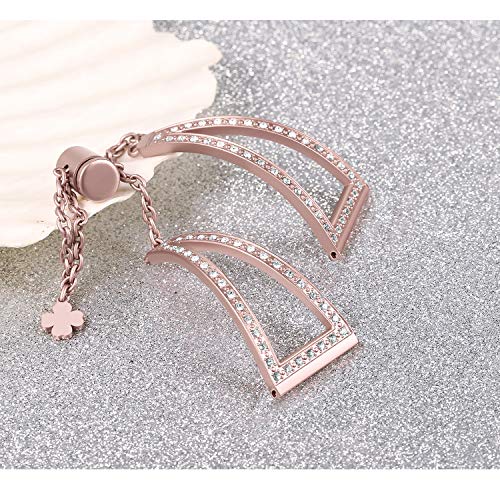 Compatible with Fitbit Versa/Fitbit Versa Lite and SE/Fitbit Versa 2 Women's Strap, Stainless Steel Metal Jewelry Bracelet Bracelet Wristband