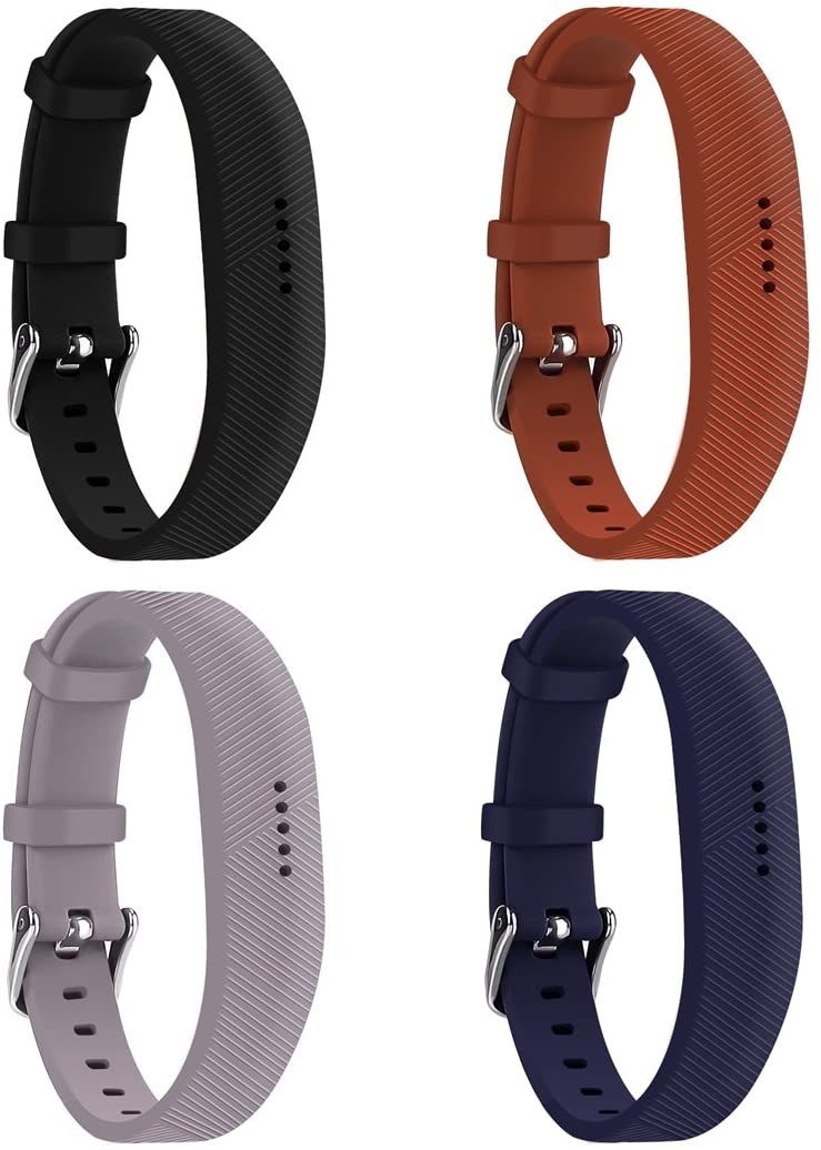 Compatible Replacment for Fitbit Flex 2,with Watch Buckle Comfortable Soft Silicone Wristband (4 Pack)