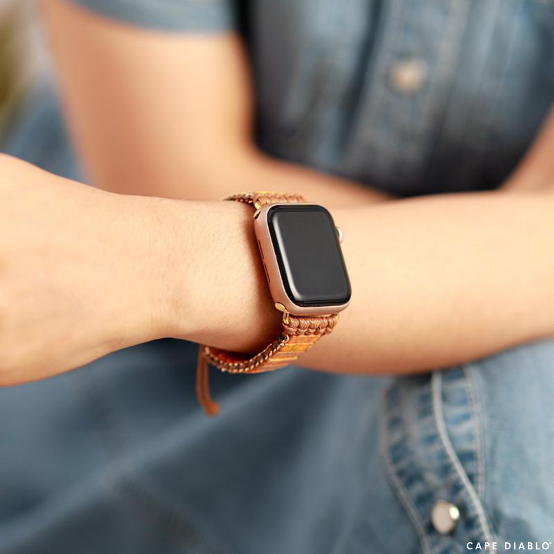 Peachy Imperial Jasper Apple Watch Strap