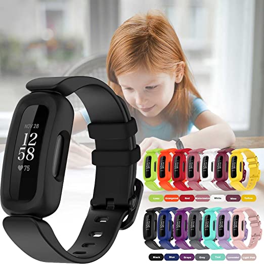 Compatible with Kids Fitbit Ace 3, Soft Silicone Waterproof Bracelet Accessory Sports Strap