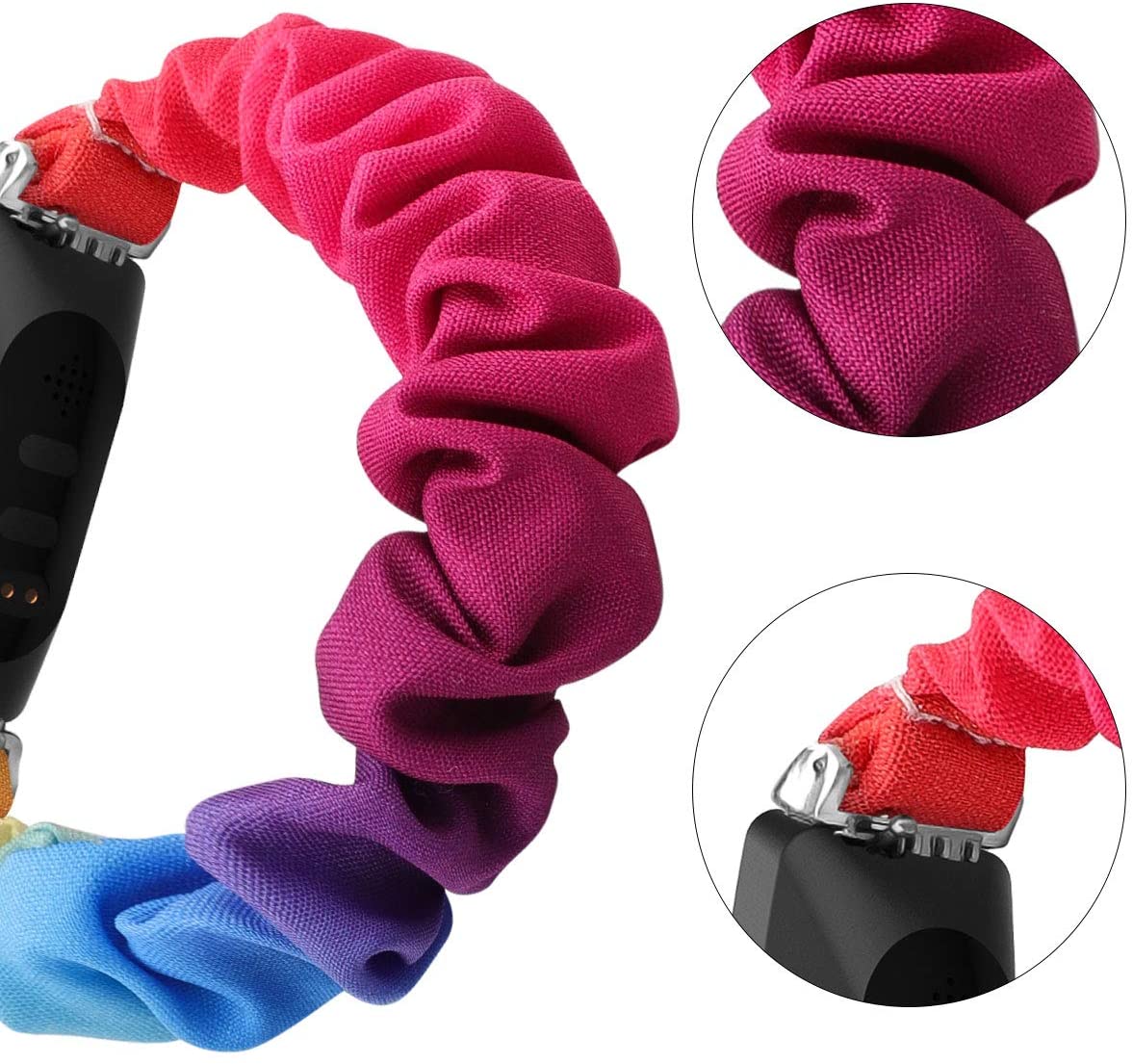 Cute Elastic Bands Compatible with Fitbit Inspire 2/ Inspire HR/Inspire/Ace 2 Elastic Cloth Pattern Printed Fabric Wristbands