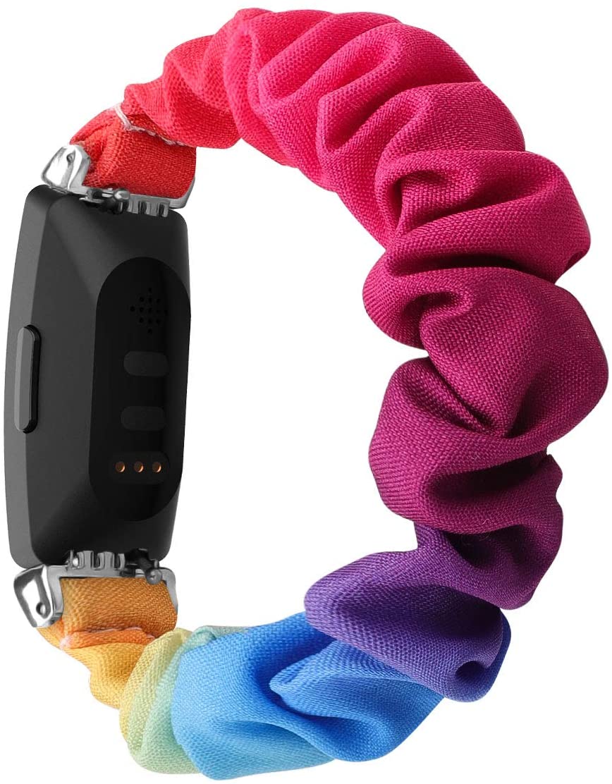 Cute Elastic Bands Compatible with Fitbit Inspire 2/ Inspire HR/Inspire/Ace 2 Elastic Cloth Pattern Printed Fabric Wristbands