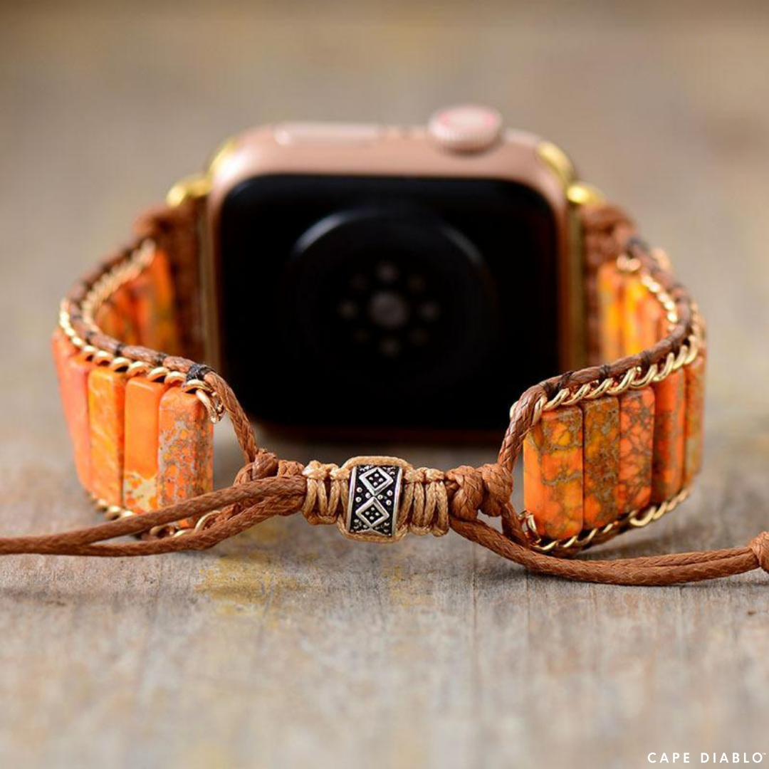 Peachy Imperial Jasper Apple Watch Strap
