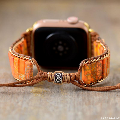Peachy Imperial Jasper Apple Watch Strap
