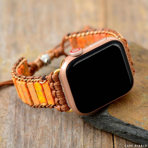Peachy Imperial Jasper Apple Watch Strap