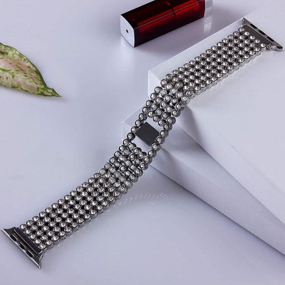 Pebble Diamond Steel Interlock - Luxe Strap