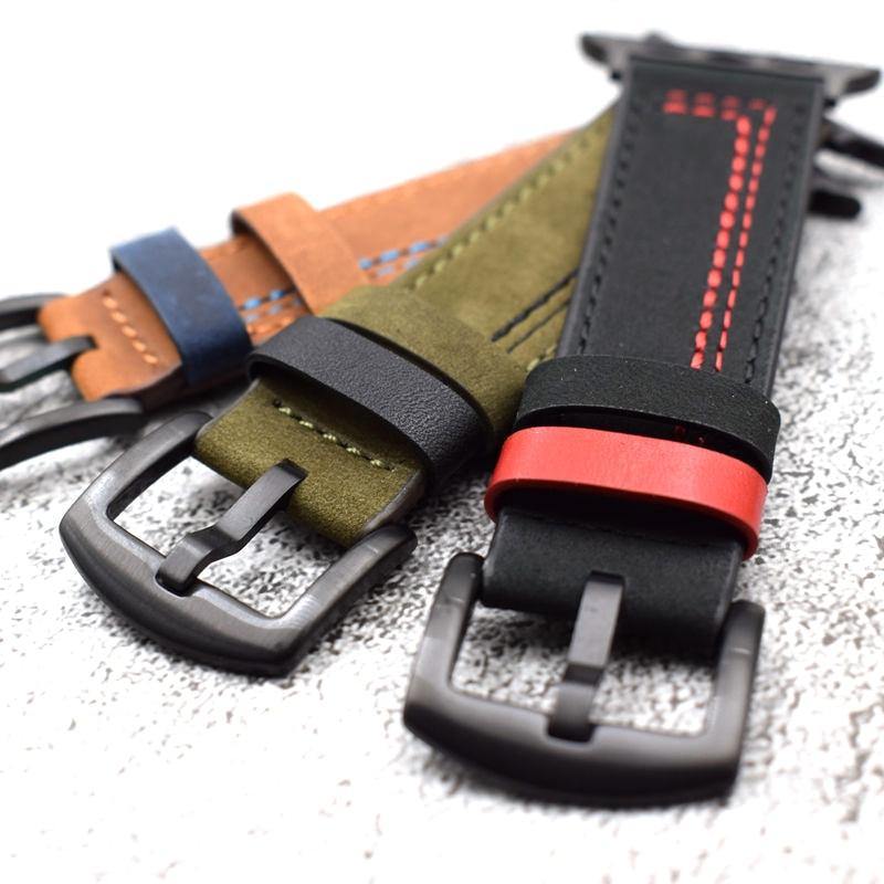 Stitched Suede Line Leather - Luxe Strap