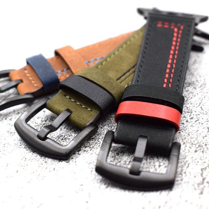 Stitched Suede Line Leather - Luxe Strap