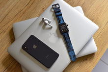 Load image into Gallery viewer, Navy Camo Apple Watch Strap - Apple Watch Strap - Le Luxe Straps
