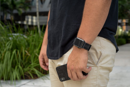 Black Rubber Apple Watch Strap - Apple Watch Strap - Le Luxe Straps