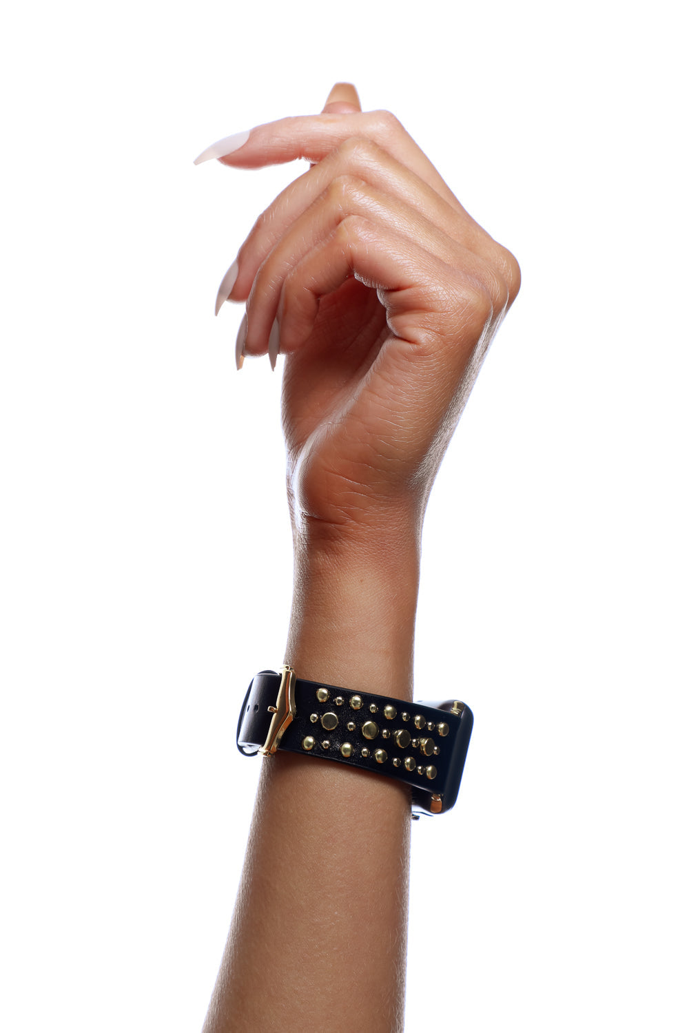 Black Cosmos Leather Watchband