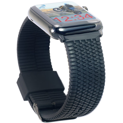 Carterjett Tire Tread Sport Apple Watch Band in Black - Cult of Mac Watch Store
