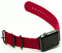 Load image into Gallery viewer, Carterjett Nylon NATO Apple Watch Band in Red - Cult of Mac Watch Store
