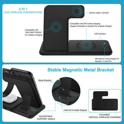 15W Qi Fast Wireless Charger Stand - Luxe Strap