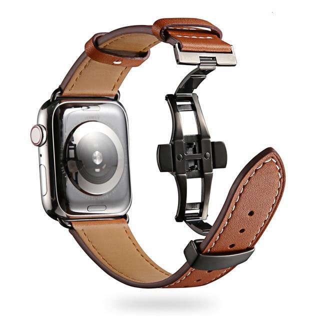 Square Steel Buckle Leather Strap - Luxe Strap