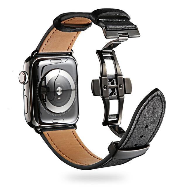 Square Steel Buckle Leather Strap - Luxe Strap