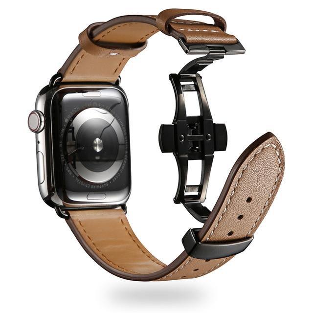 Square Steel Buckle Leather Strap - Luxe Strap