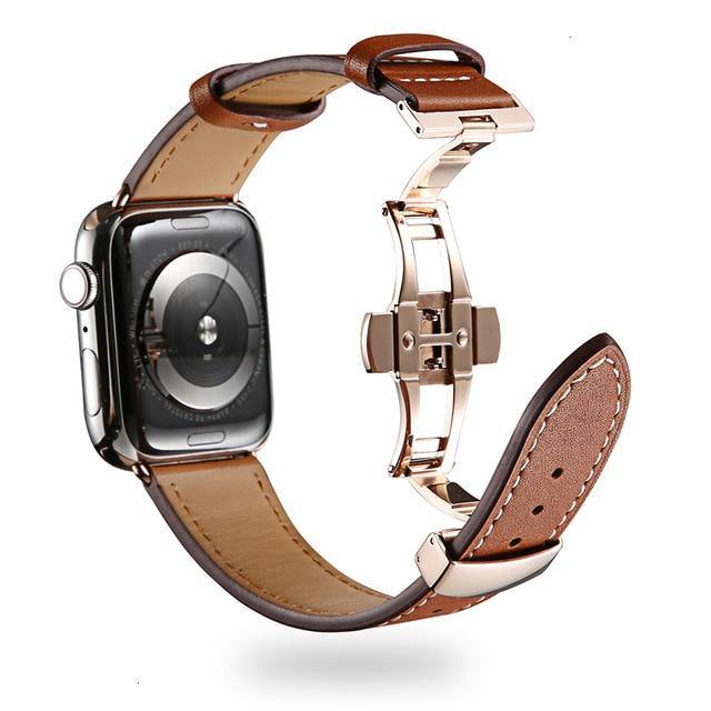 Square Steel Buckle Leather Strap - Luxe Strap