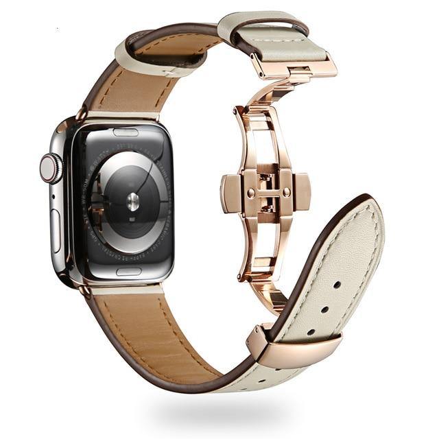 Square Steel Buckle Leather Strap - Luxe Strap