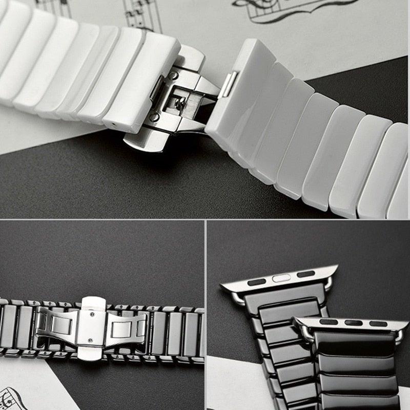 Helios Ceramic Band Compatible With Apple Watch  (2 Colours) - Burnana Concept 