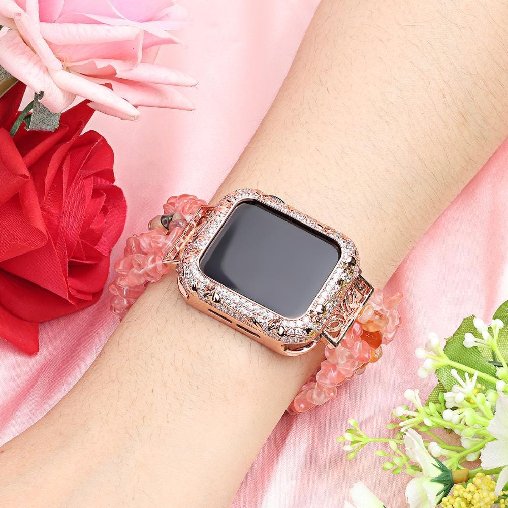 Armor Carved Diamond Protective Case Compatible With All Apple Watch Series - Elegance & Splendour