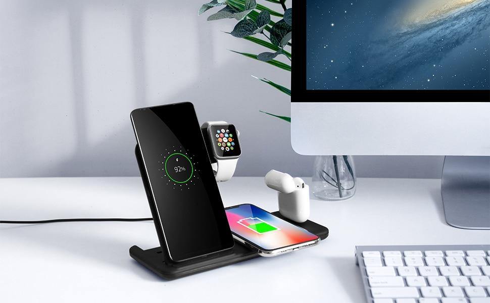 15W Qi Fast Wireless Charger Stand - Luxe Strap